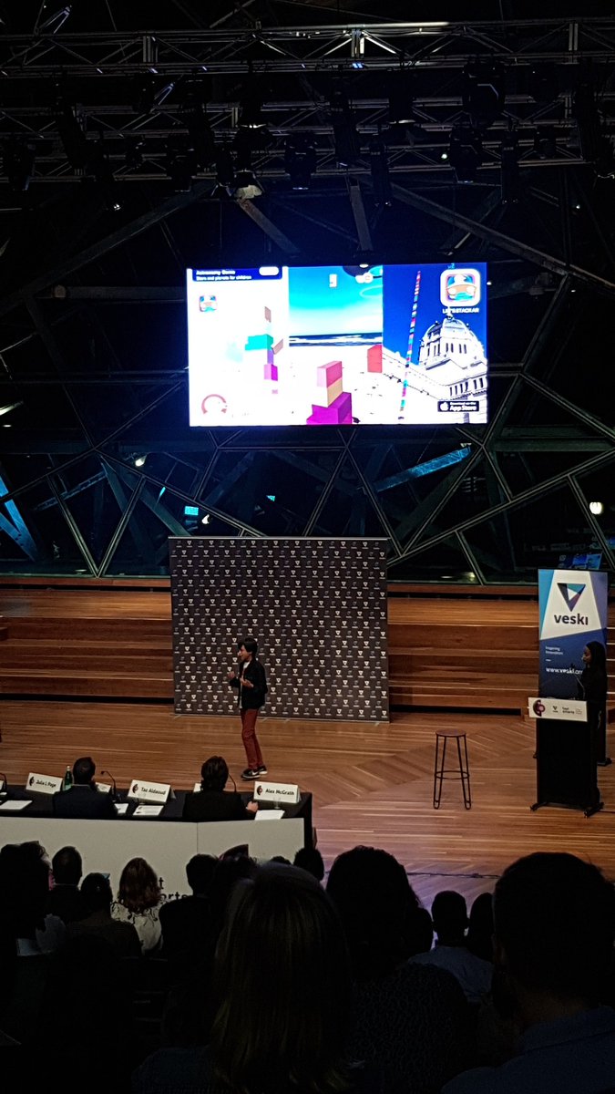 Monash_MTRP's tweet photo. Very excited by the third and final veski #fastsmarts. 2nd presentation in and the Innovator is ...well....a young innovator! Yuma Soerianto is one of the youngest (and funniest) app developers in the world and is now pitching.  @veskiorg #mkw19 https://t.co/byNF7I0dJ6