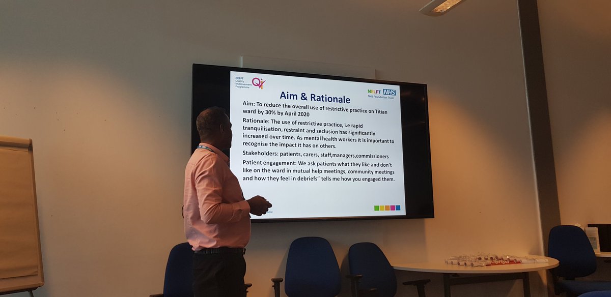 nelftqis's tweet photo. Sanjay presenting his QI project ,
Conficts on the ward now reducing
Change ideas to utilise the sensory room 
#Nqipgraduation #QI https://t.co/m1Y2zZaQve