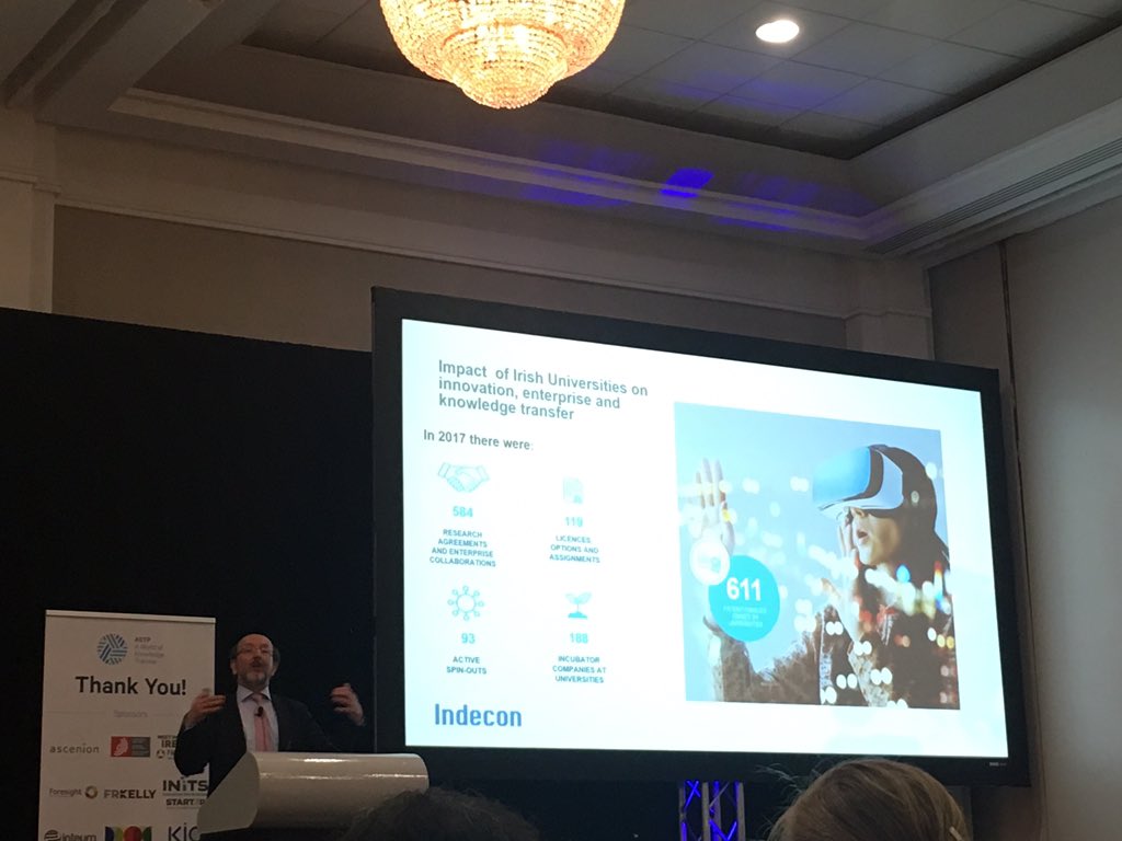 EmmaONeillTCD's tweet photo. #astp19 @DCU_Research @DCUInvent @muirtheimhne Describing the impact of knowledge transfer in Ireland at the opening of the ASTP conference https://t.co/PEqUtZTwdf