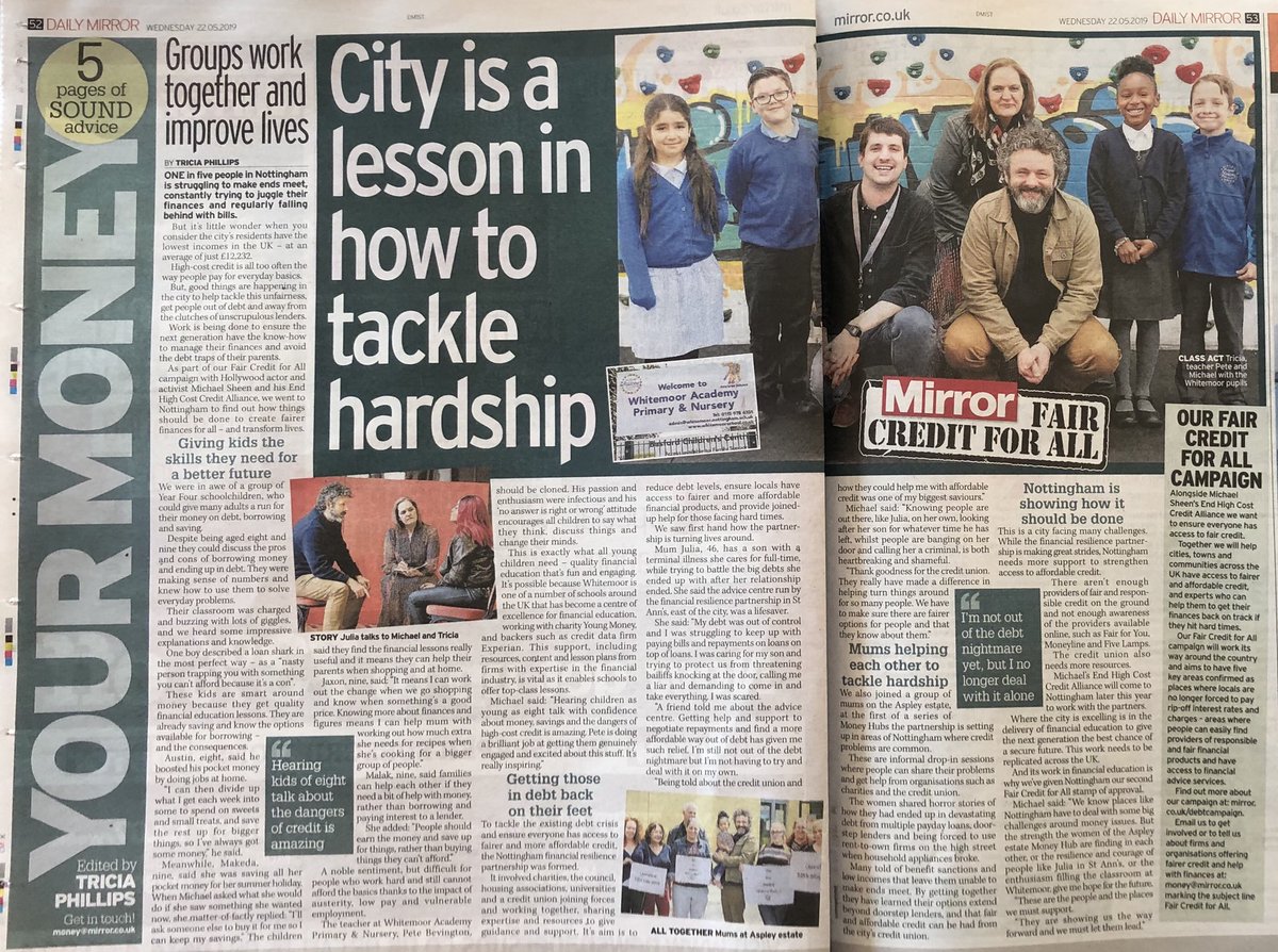 EHCCAlliance's tweet photo. Pick up a copy of today’s Mirror @DailyMirror and find out on pages 52-53 what we found in Nottingham to give us hope! #FairCreditForAll https://t.co/5SrBKY28be