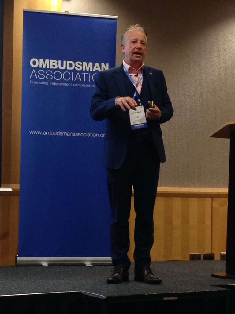 OmbudAssoc's tweet photo. John Ryan @GPTW_Ireland now opening the second day of our conference #OAConference2019 #DrivingImprovements https://t.co/Bauf4ekJe0