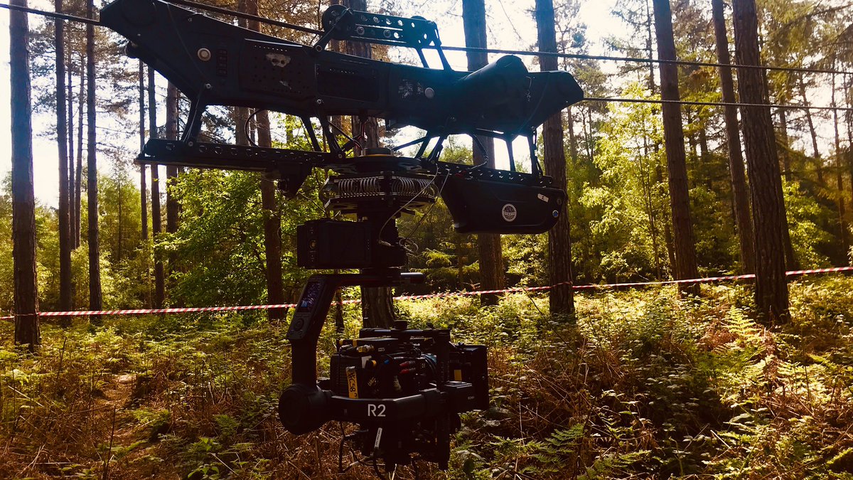LunaRemote's tweet photo. They say variety is the spice of life. After the weekends antics we are in a forest with our #Dactylcam Pro 48v #Ronin2 #alexamini &amp; #cooke #primelens Safety comes first on our #wirecam always using a second line and working with specialist qualified rope rigging technicians. #TV https://t.co/mpOLBB8dwe