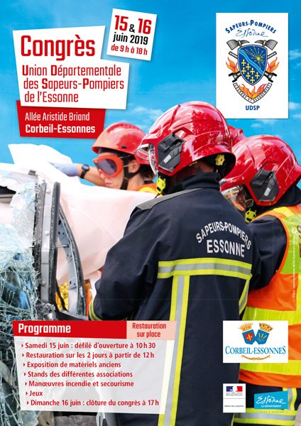 sdis91's tweet photo. [SAVE THE DATE 🚒] L'Union départementale des sapeurs-pompiers de l'Essonne (@UDSP91) organise un congrès départemental les 15 et 16 juin 2019, sur la commune de @Corbeil91100  ! Un rendez-vous à ne surtout pas manquer ! #CongresSP #Pompiers #Essonne https://t.co/DQZdO1OGQM