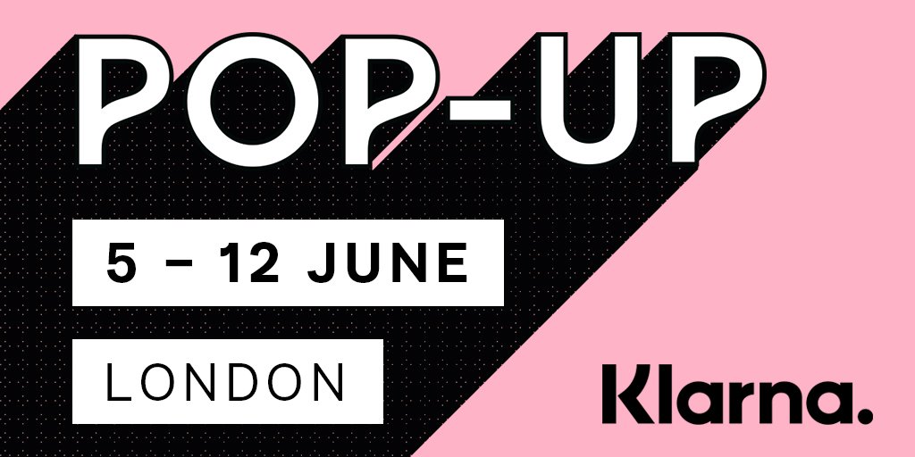 Klarna's tweet photo. @Klarna brings the digital shopping experience to life 🛍️ with a Klarna Pop-up in London 🇬🇧! Featuring brands such as @ASOS, @beautybay and @swooneditions 💥🥳 Find out more here: https://t.co/3e7ENtNEhF 🙌 https://t.co/WoENi8MflK