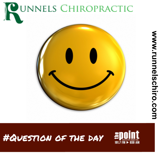 1017ThePoint's tweet photo. "Who’s the most positive person you know?" Thanks to our sponsor, Runnels Chiropractic #QOD https://t.co/OAc1klcapJ

#qod #point https://t.co/vZh3pGL8fB