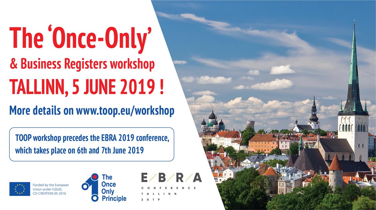 TOOP4EU's tweet image. #TOOPworkshop2019 takes place in two weeks. Registration lasts until Friday. Join us in #Tallinn - it's free of charge! Details: toop.eu/workshop
#OnceOnlyPrinciple #DigitiseEU #DigitalSingleMarket #ConnectingEurope #ISA2