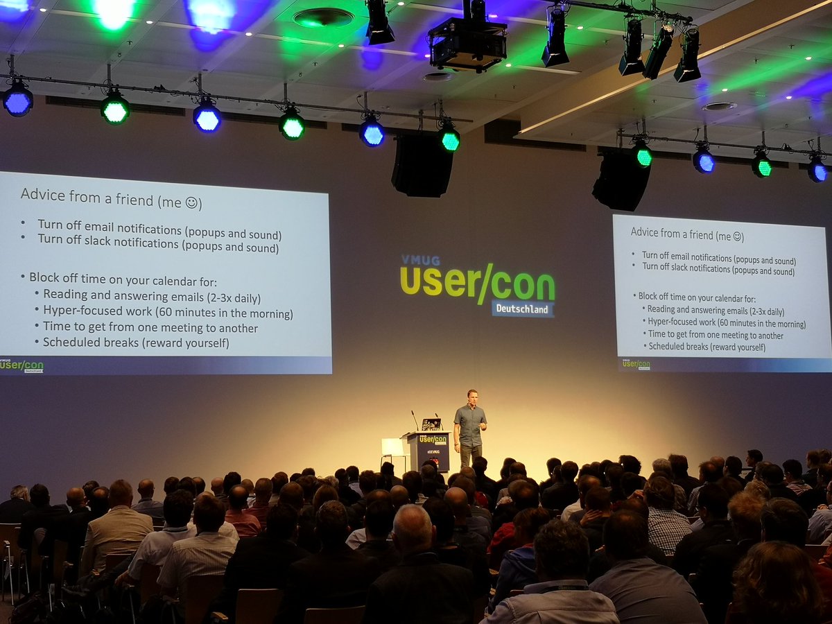 sferk's tweet image. Great time management advice from @vBrianGraf #DEVMUG. I follow most of those and it works!