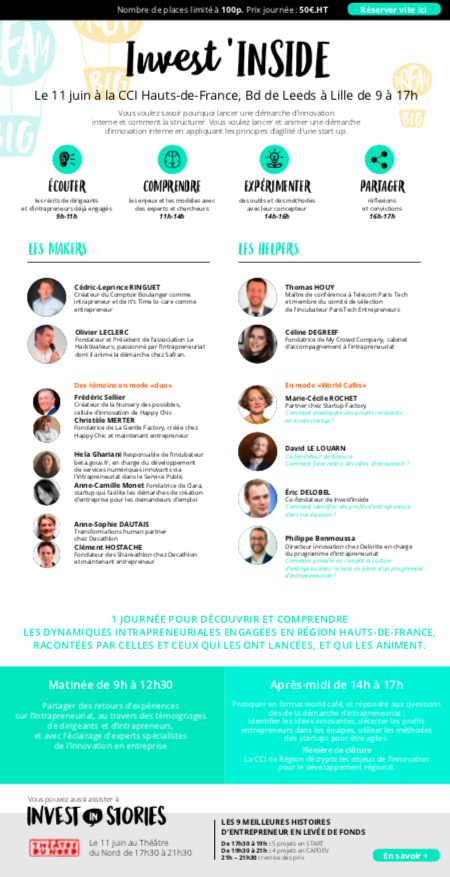 Nous vous invitons à la journée Invest In Stories, qui se déroulera le 11 juin de 9h à 17h à la CCI de région.