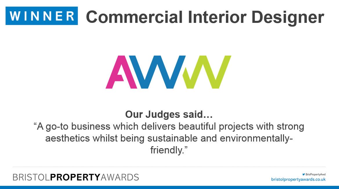 AWWinspired's tweet photo. #AWWInteriors #AWWawards #Winners #BristolPropertyAwards #CommercialInteriorDesigners https://t.co/xxgEgYs98x