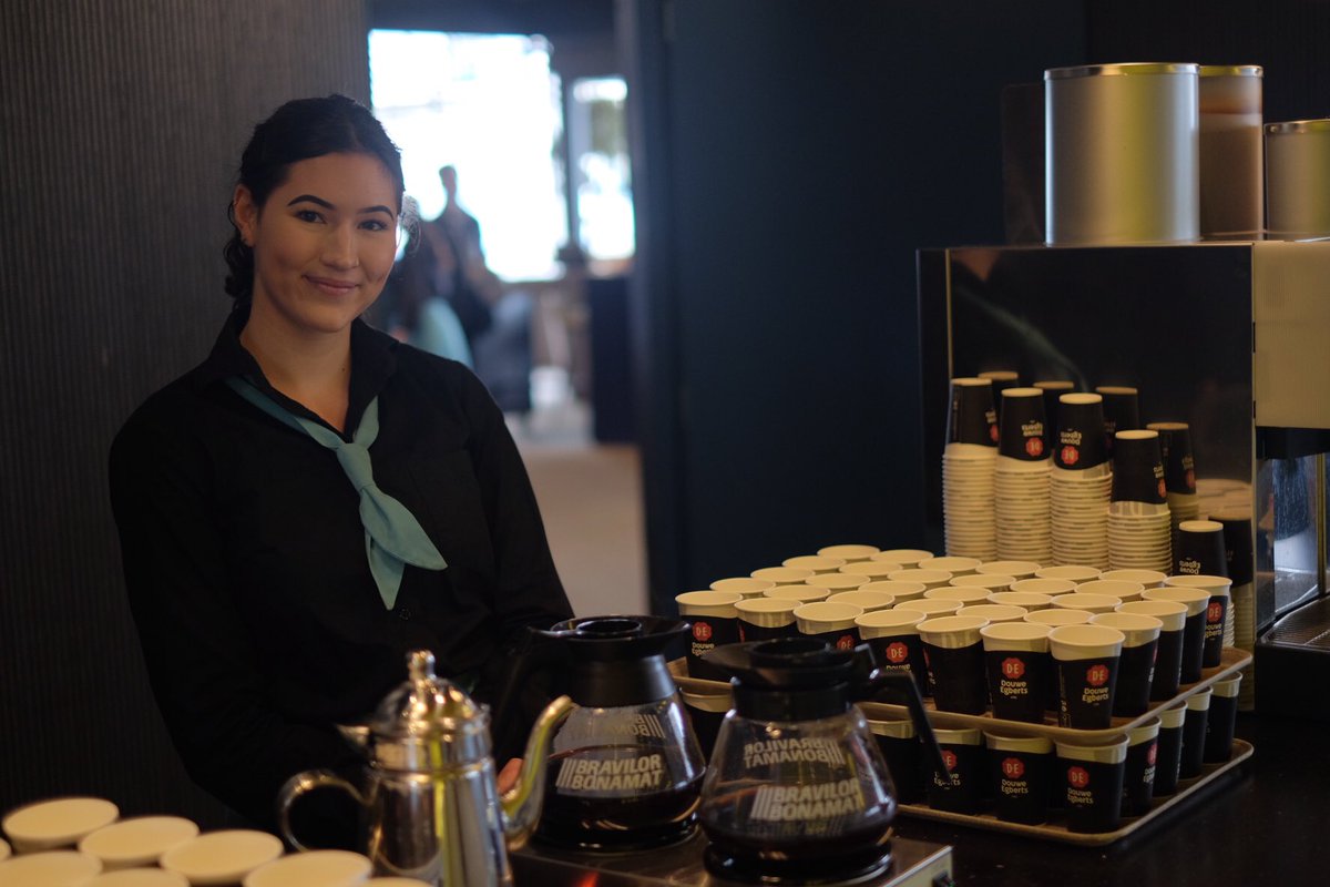 BartElswijk's tweet photo. No worries Oksana, we have enough coffee to counter any jetlag! #sdt2019 #WeGotU #coffeetime https://t.co/EWUM0CKvwd