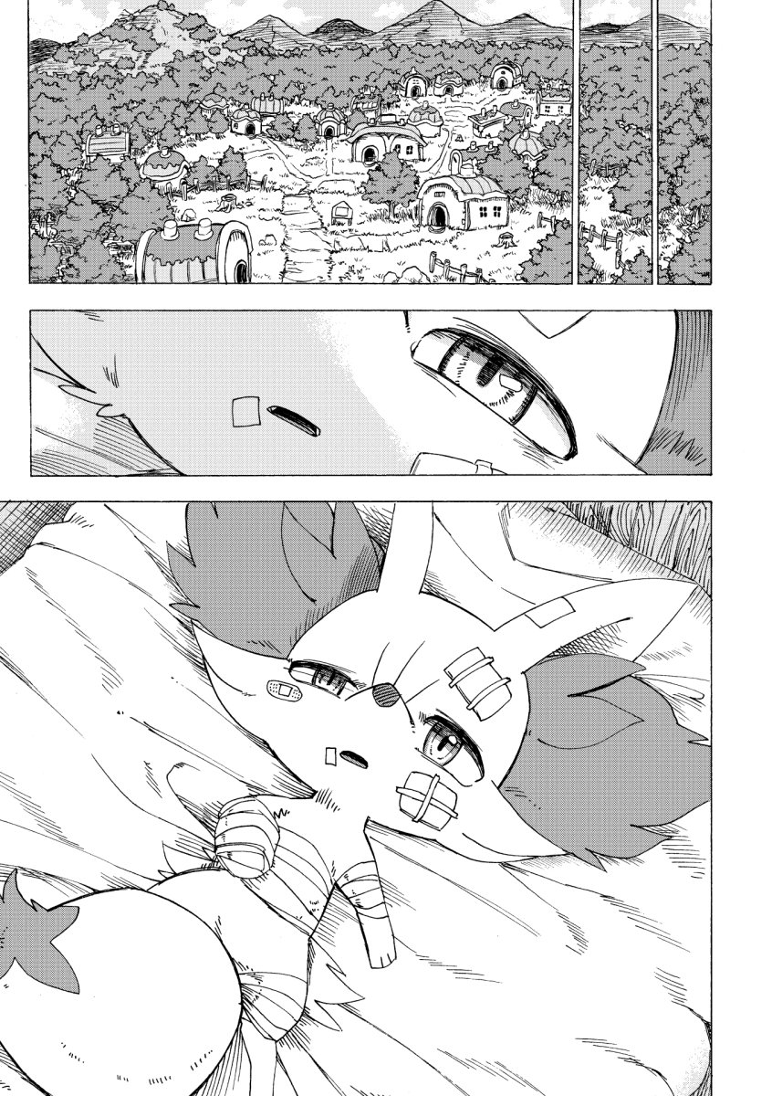 mako_makotoo's tweet image. ポケモンだけの世界で
守る強さを手にするために闘う話　8/10