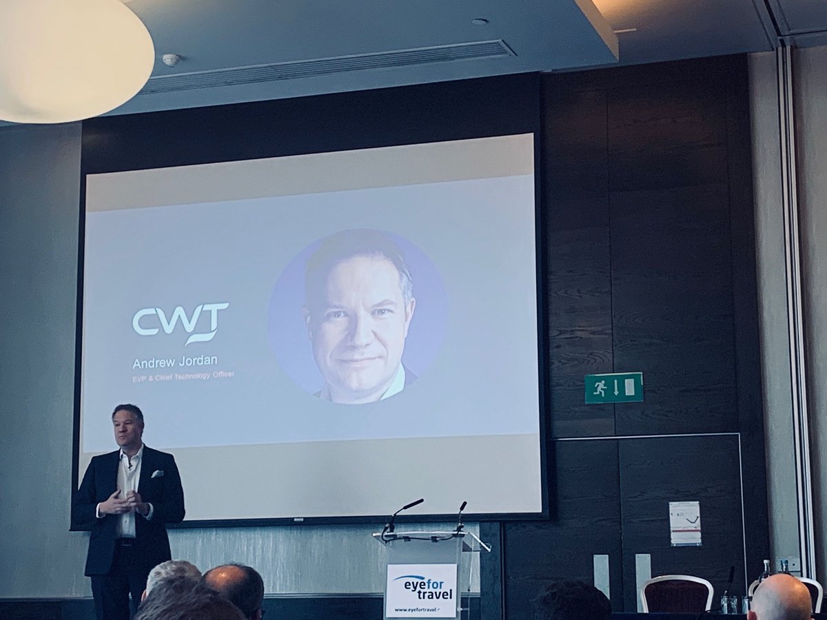 Boldarecom's tweet photo. "AI is only a technique that draws conclusions from data, which is real value." - says Andrew Jordan @speedcheese from @my_CWT. We are starting the second day at #EFTLondon learning about the greatest digital opportunities and challenges in the travel industry. #traveltech #AI https://t.co/hJx7Lcw59F