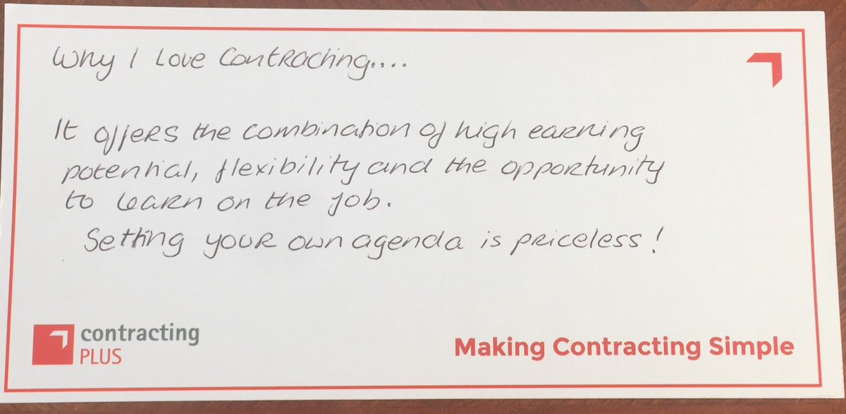 ContractingPLUS's tweet photo. More great feedback from our contractors as to why they love contracting... https://t.co/EFPMCIUSEZ