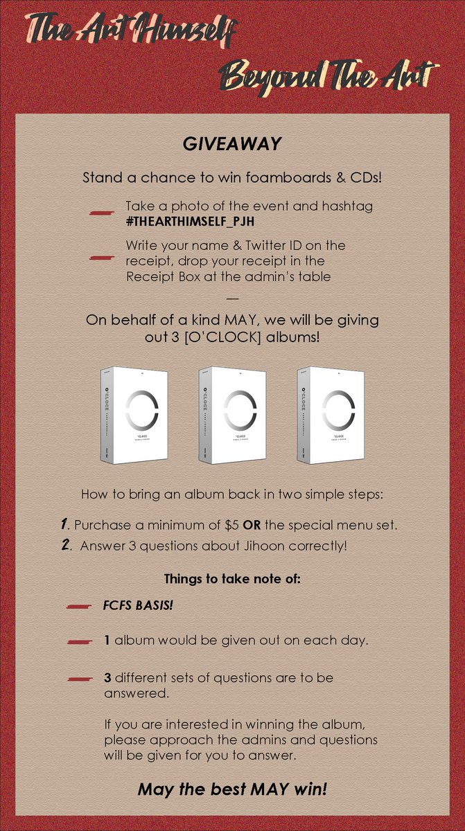 THEARTHIMSELF's tweet photo. 05
—

ALBUM GIVEAWAY

JIHOON PARK 21st BIRTHDAY
in SINGAPORE
—

#THEARTHIMSELF_PJH
#박지훈 https://t.co/zniJ8XTTxc