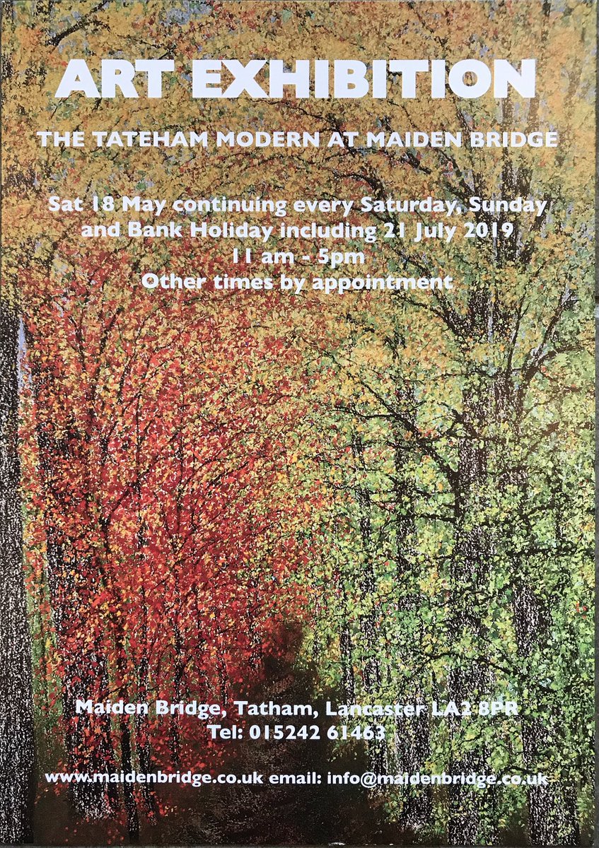 MaidenBridgeArt's tweet photo. #maidenbridgegallery #artexhibition art exhibition with amazing artists worth visiting we have a high standard of work.
Come and visit an outstanding beautiful area of North Lancashire. https://t.co/QtcqVppWtn