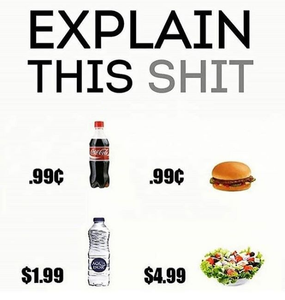FiveFitness's tweet photo. A very sad reality of todays society. One problem why so many people eat crappy foods is because it's cheap. Healthy organic natural foods which helps the body should never ever be more expensive than something made from a factory!
#Nutrition #Facts #SocietyProblem #Food #Health https://t.co/JtQgQWFH2I