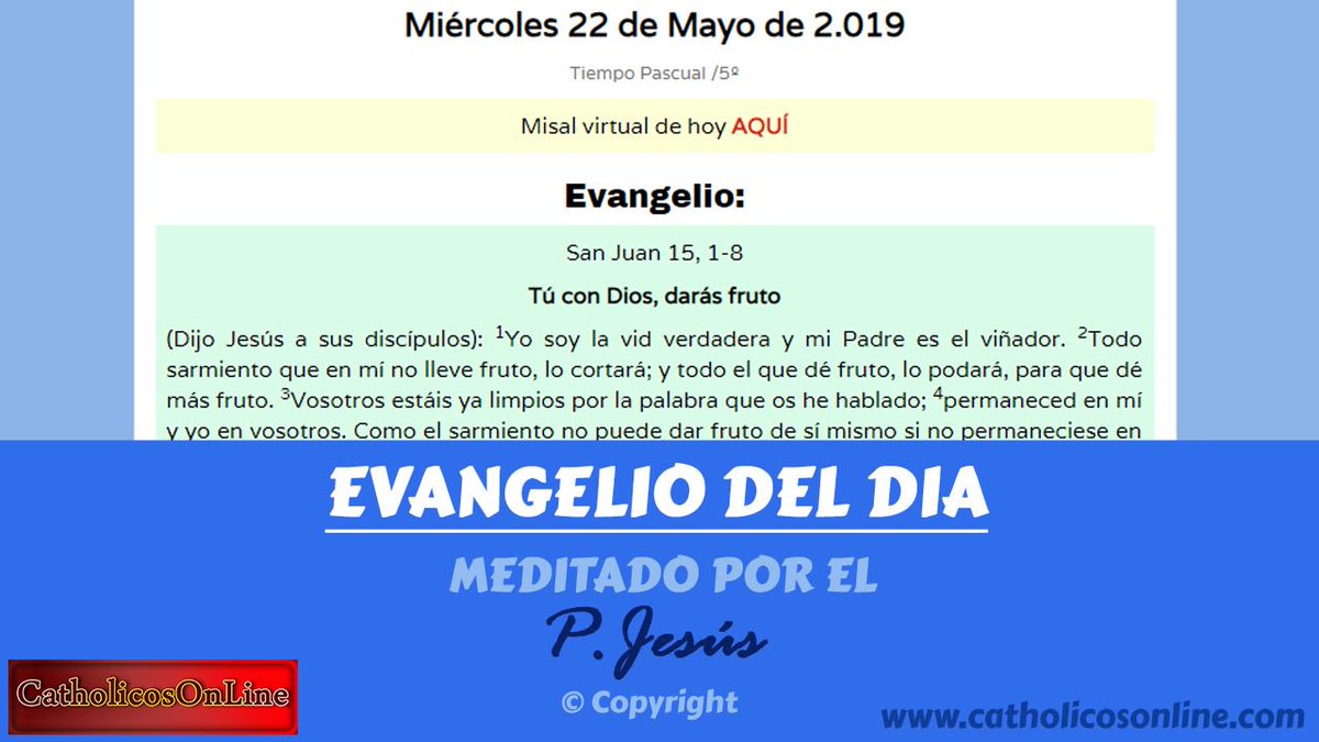 VirgoVeneranda's tweet photo. (Dijo Jesús a sus discípulos):1Yo soy la vid verdadera y mi Padre es el viñador. Todo sarmiento que en mí no lleve fruto, lo cortará; y todo el que dé fruto, lo podará, para que dé más fruto.
https://t.co/fjzrMSLLbk https://t.co/kbHxO3dX42