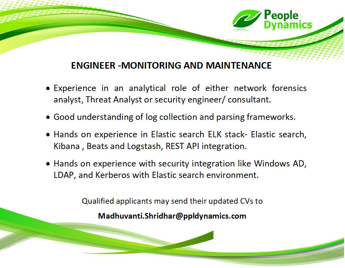 PplDynamicsDoha's tweet image. #SOC #SOCoperations #elasticsearch #parsingframework #forensicanalyst #threatanalyst #securityanalyst
*Note that only shortlisted candidates will be contacted. For more vacancies, please visit our website, ppldynamics.com or follow us on LinkedIn, Twitter, and Instagram.