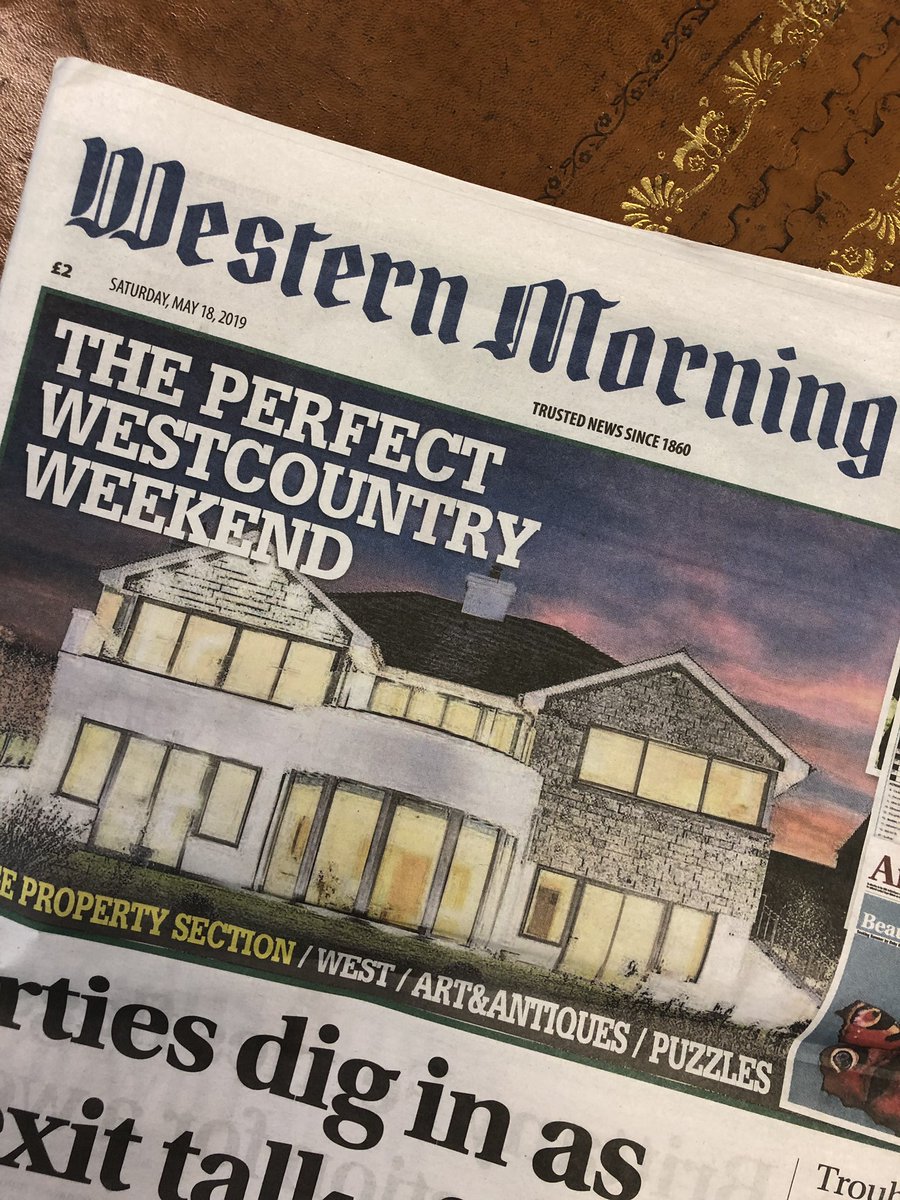 So great to see one of our properties making the cover of the <a href="/WMNNews/">Western Morning News</a> ! China Meadow #pendoggett is a stunning reverse living home with far reaching coast and countryside views: johnbraysales.co.uk/property-for-s…