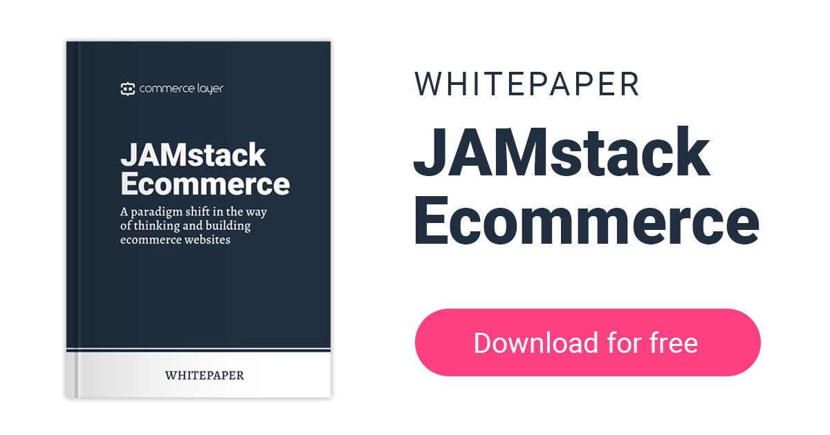 "Better performance, higher security, easier scaling, and great developer experience are all top features achieved by design in any #JAMstack project." 
— JAMstack Ecommerce, a whitepaper from <a href="/commercelayer/">Commerce Layer</a> 

commercelayer.io/whitepapers/ja…