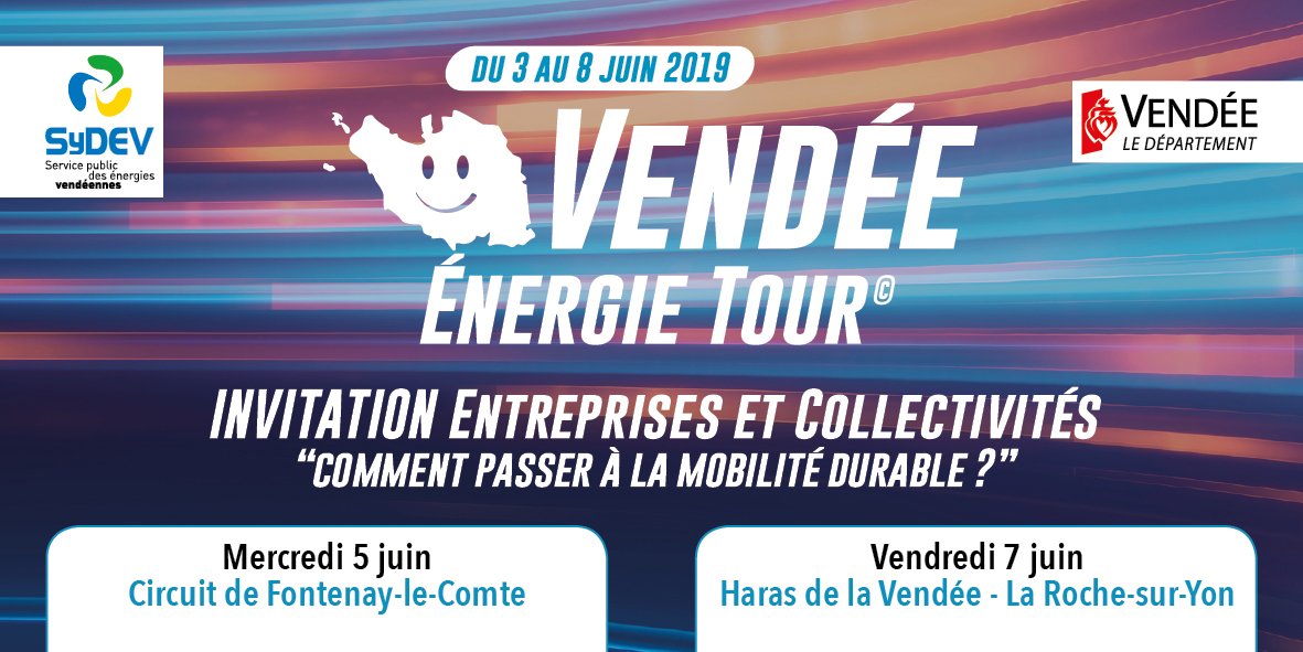 DefiElec's tweet photo. J-15 "Entreprises et collectivités, comment passer à la mobilité durable ?" #VendéeEnergieTour, circuit de Fontenay-le-Comte avec #EntreprendreSudVendée https://t.co/7RGUFYLehC