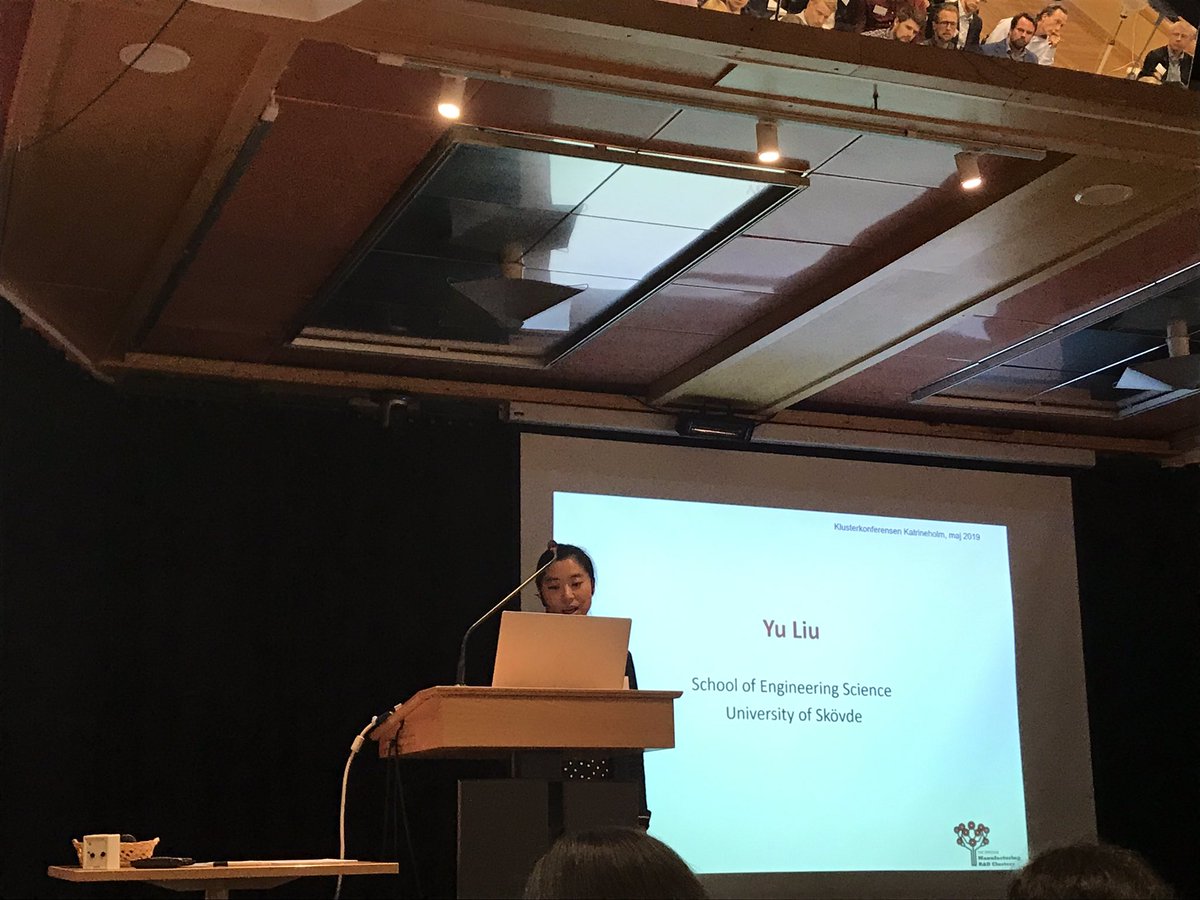 Yu Liu doktorand på <a href="/HogskolanSkovde/">Högskolan i Skövde</a> presenterar sin forskning på den stora Klusterkonferensen i Katrineholm #prodswe