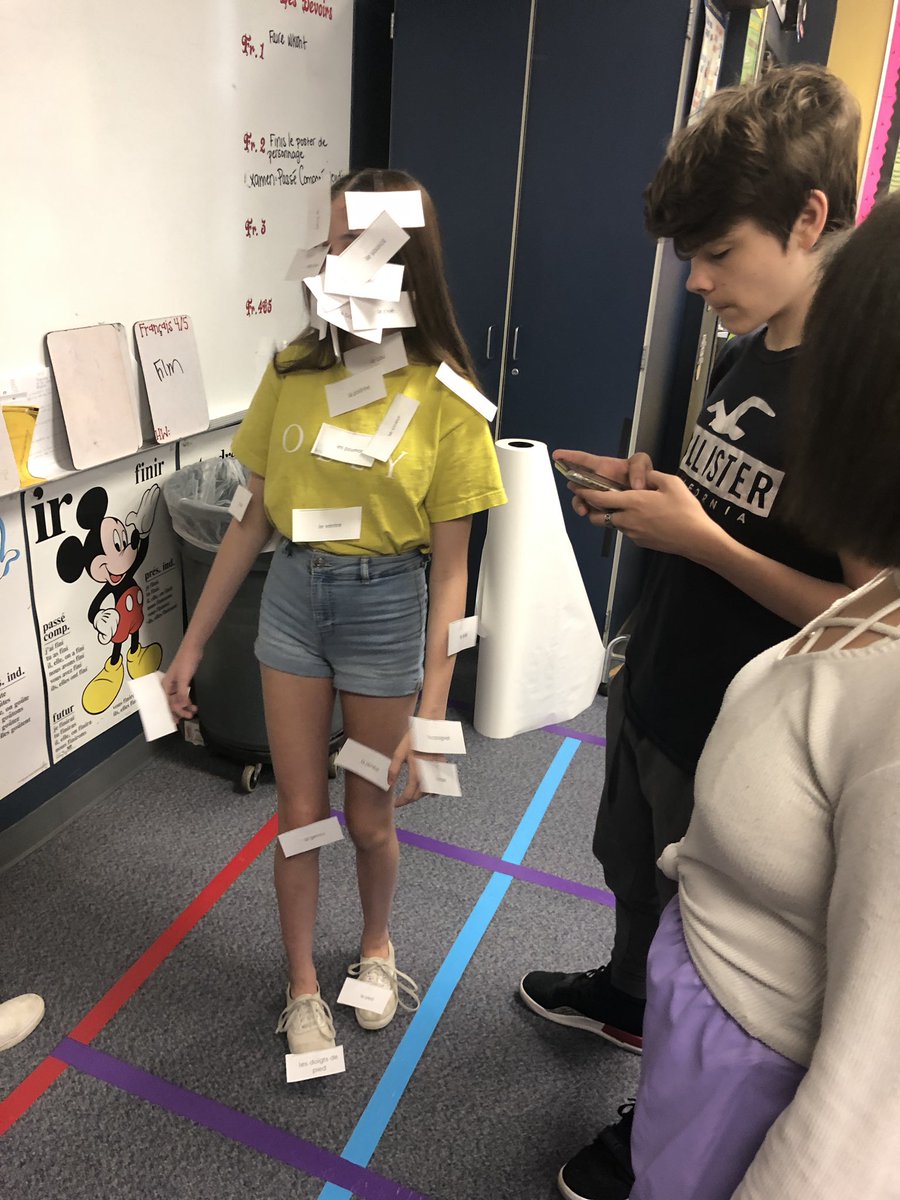 mme_cunningham1's tweet photo. We’re having some fun with body parts in French 1! #lecorps #PitmanPantherPride #onparlefrançais https://t.co/Yl7BLk6shO