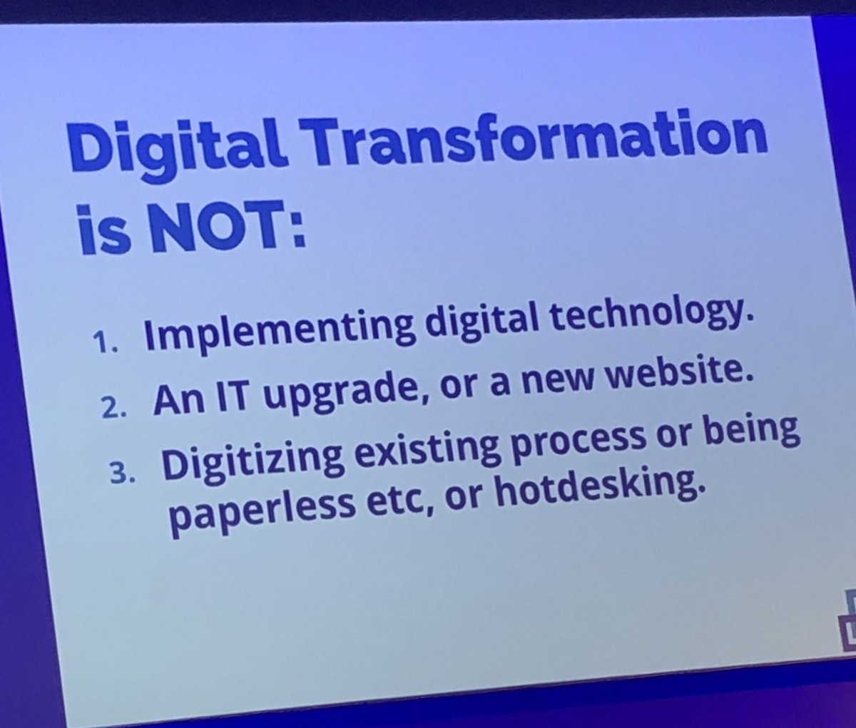 lisat1980's tweet photo. It’s important to change the entire way of working - organisations need to be more adaptive to change, take risks - try new things - #DigiGov19 https://t.co/QLRXe3Mxt2