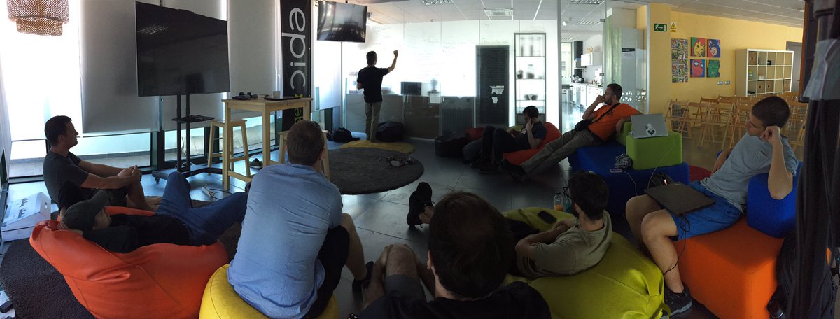 ethswarm's tweet photo. @zeligf &amp; #ethswarm team discussing #sovereignty, #sustainability and #scalability at @epiclabs_io. Join the conversation tonight at the @ethereummadrid #meetup! #ethereum #SwarmOrangeSummit https://t.co/M977d1gveQ