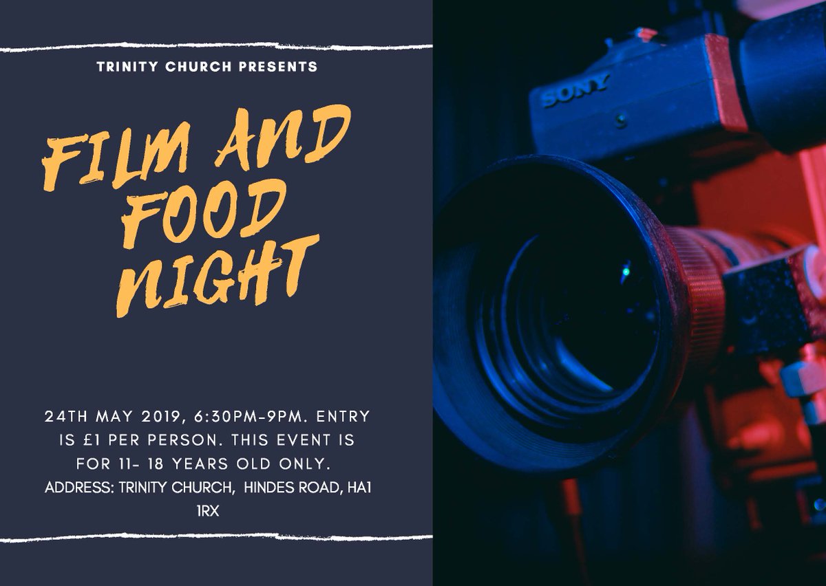 Trinity_Harrow's tweet image. Friday Night Youth Club is hosting a food and film night! So come and join us and invite your friends! @OurHarrow @whatsoninharrow