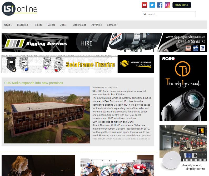 Our move is front page news... 
lsionline.com/cuk-audio-expa…