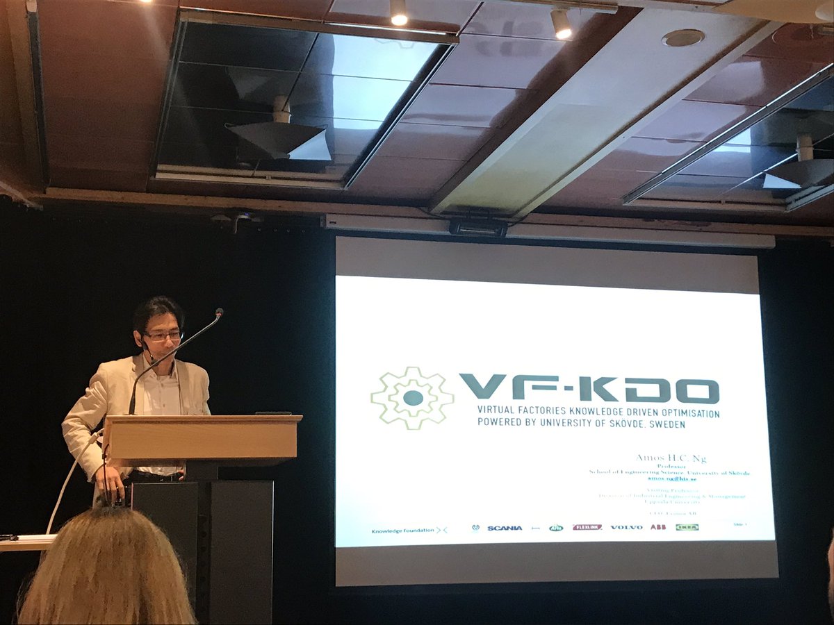Stort intresse när professor Amos Ng berättar om profilprojektet VF-KDO på Klusterkonferensen #prodswe