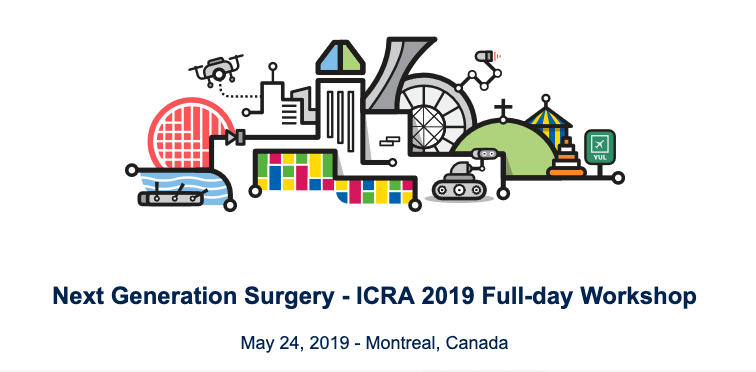 arsproject_erc's tweet photo. This Friday at #ICRA2019 full day #workshop discussing "Next Generation Surgery" with invited speakers @fiorini_paolo @MarcoZenatiMD @BurgnerKahrs and many more.
@ieee_ras_icra 
Info here 🔗https://t.co/yLnTJwe5O8  
#RoboticSurgery #AutonomousSurgery #AI #healthcare #robotics https://t.co/oYKKE3xmvB
