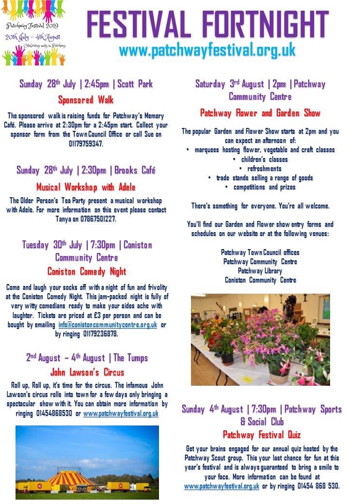 We are pleased to announce our festival brochure for 2019 #patchfest19