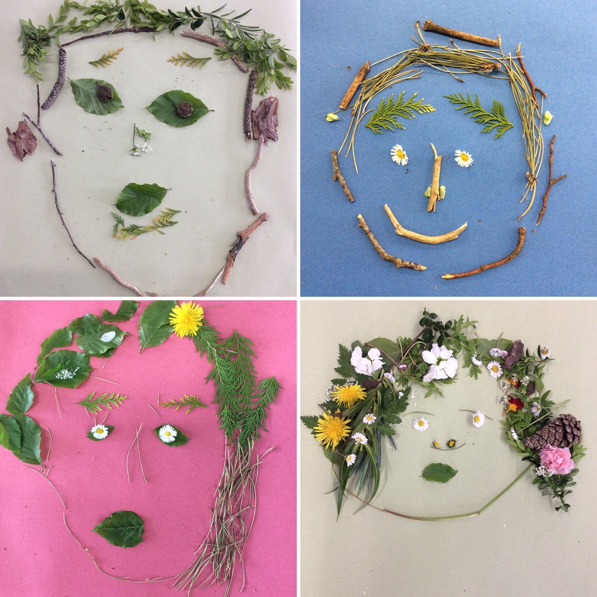StMargaretsPrep's tweet image. Year 2 children @StMargaretsPrep have been creating art work inspired by Mother Nature this term.  Here are some of their wonderful foliage faces! They thought carefully about how best to represent each of the facial features and were incredibly proud of their finished pictures!