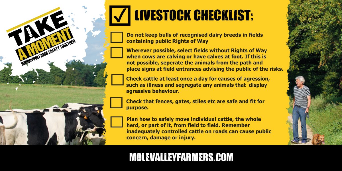 Each year incidents occur involving livestock and members of the public. Some result in death or serious injuries. #TAKEAMOMENT