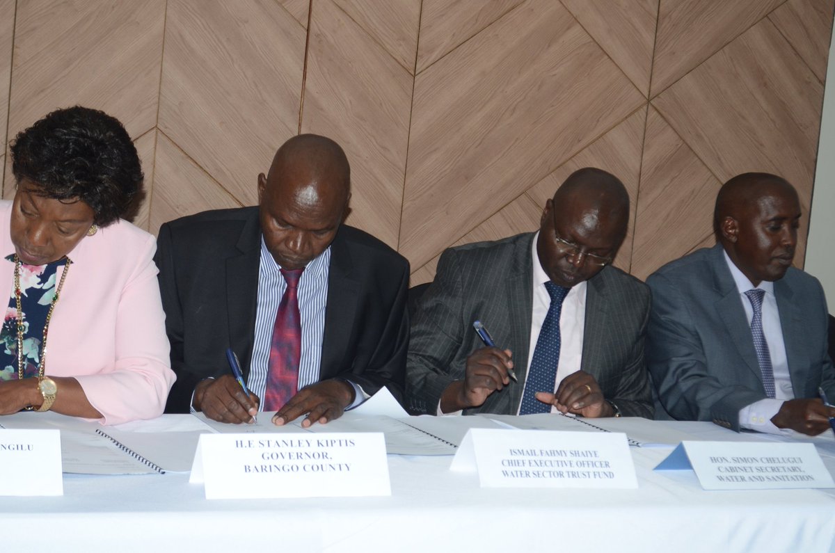 CsChelugui's tweet photo. GoK through the @minwater_sani  appreciates EU contribution towards the achievement of water sector objectives. Your support to the counties of Baringo, Kajiado, Kilifi, Kitui, Mandera, Samburu, Taita-Taveta &amp; West Pokot will greatly improve the lives of Kenyans in these counties https://t.co/9id45GM2Ah