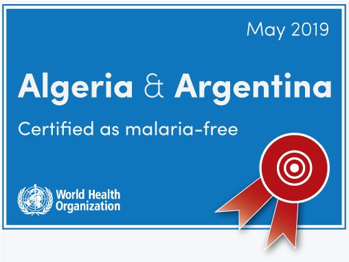 Algeria and Argentina have been officially recognized by WHO as malaria-free