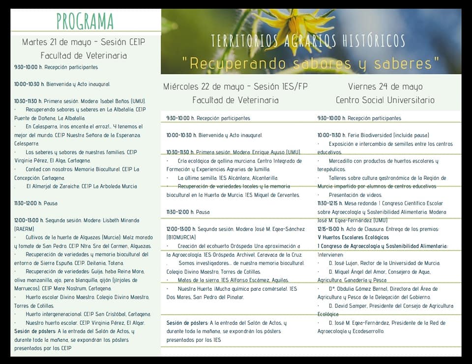 CentroSocialUMU's tweet photo. 🍅 Este viernes acogemos el I Congreso Científico Escolar sobre #Agroecología y #SostenibilidadAlimentaria, edición centrada en la recuperación de sabores
(variedades locales, razas autóctonas) y saberes (cultura campesina) de los sabios huertanos y campesinos de la región 🌶️ https://t.co/QFtC5n0xQB