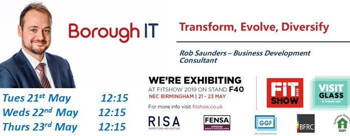 Our own <a href="/DigitalBDM/">Rob Saunders</a> (aka Rob!) will be giving a talk on stand F40 at #FITShow2019 in 5 mins - Transform, Evolve, Diversify: Use #technology to pilot your business - don't miss it!