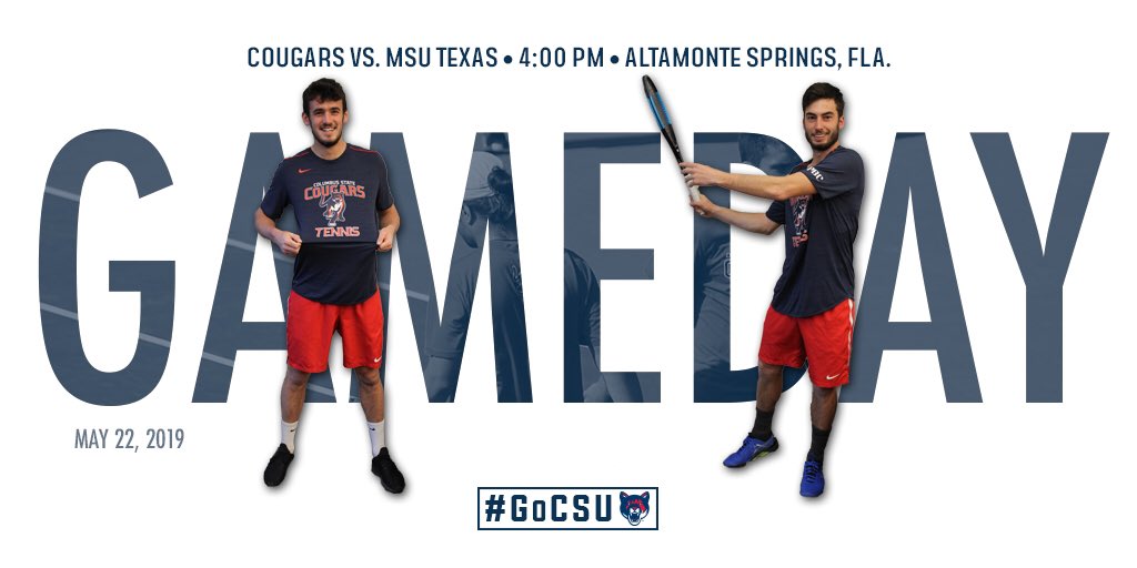 CSUCougars's tweet photo. 🎾 | Good morning from Altamonte Springs! 

@CougarsTennis has ✌️ on deck today. 

The women open play at 8am while the men have their quarterfinal match at 4pm! #GoCSU 🐾 https://t.co/1F1SLRxyD5