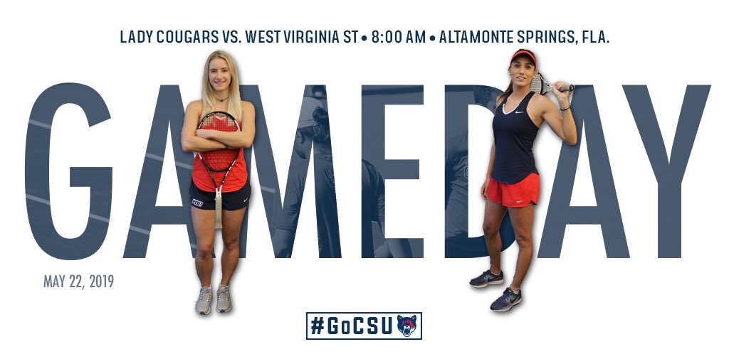 CSUCougars's tweet photo. 🎾 | Good morning from Altamonte Springs! 

@CougarsTennis has ✌️ on deck today. 

The women open play at 8am while the men have their quarterfinal match at 4pm! #GoCSU 🐾 https://t.co/1F1SLRxyD5