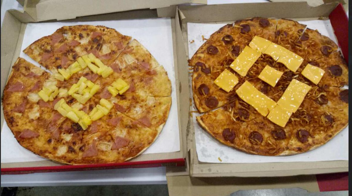 binance's tweet image. So...  Pineapple🍍 on pizza 🍕?
#BitcoinPizzaDay #MyBinance