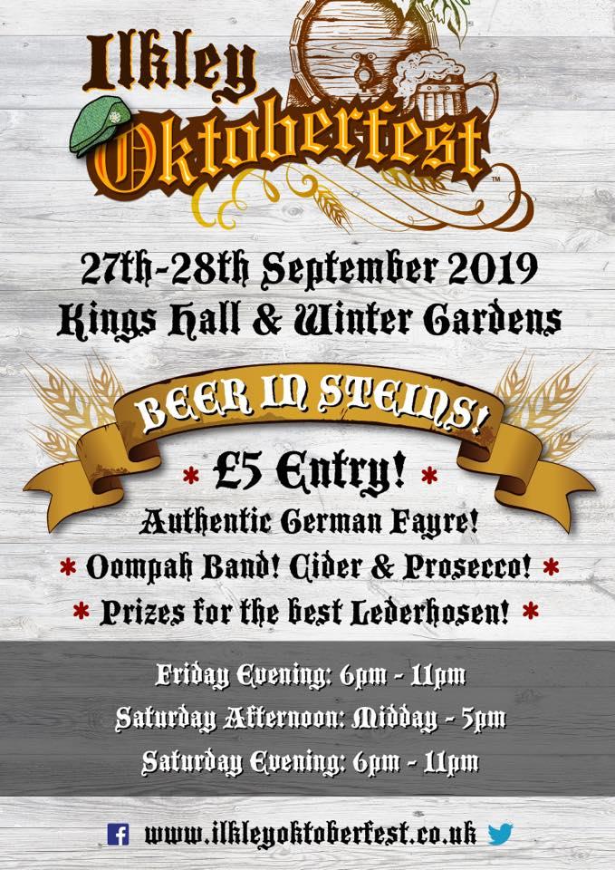 With just over 4 months to go until Oktoberfest hits #Ilkley make sure you are there 
Tickets available now at just £5 from ilkleyoktoberfest.co.uk Steins, beer, lederhosen, dirndl, bratwurst and Oompah whats not to love