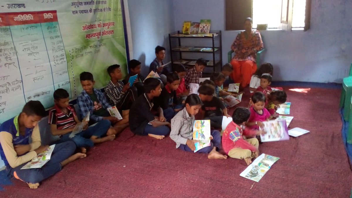 AILFoundation's tweet photo. Pics from Community Library in Biyasi, Uttarakhand. This is the only community library and has been the toughest to handle!  Sarita Arya (Khayali is her husband's name) had agreed to take the  responsibility of running it in the village panchayat ghar. Courtesy Ms. Jaya Shah https://t.co/rSA5eJ2R0j