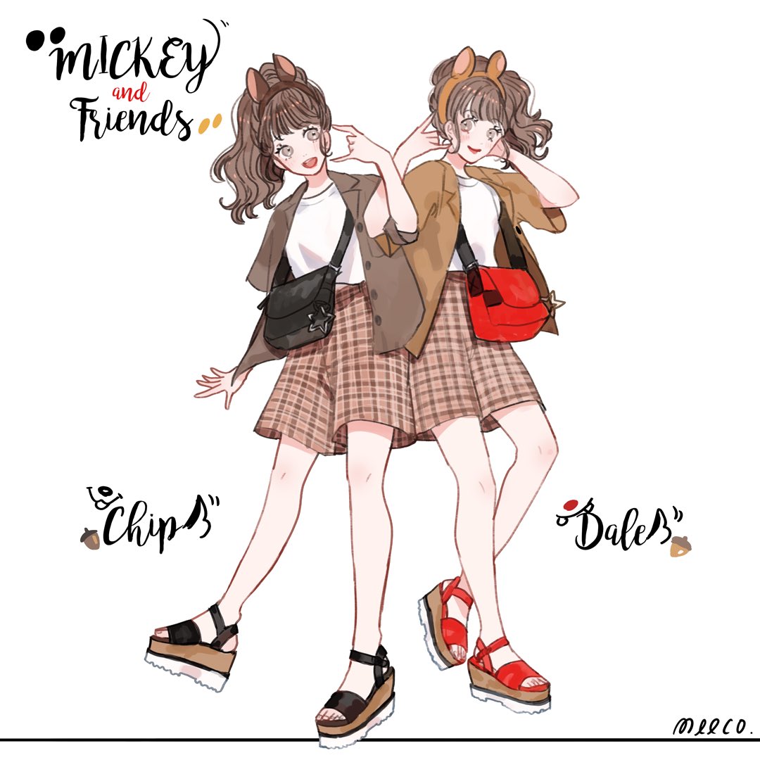 𝐦𝐞𝐞𝐜𝐨 みーこ イラストレーター チップとデールイメージの夏コーデ T Co Ulurqej2rx Twitter