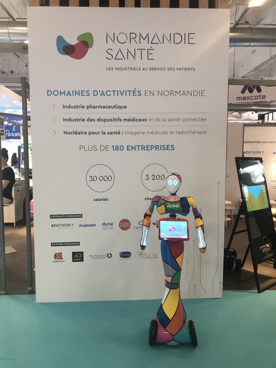 Hey ! Vous n’avez pas encore échangé avec le #robot #hope ? Venez le voir à la <a href="/ParisHealthcare/">ParisHealthcareWeek</a> sur le stand C59 de <a href="/ADNormandie/">AD Normandie</a>, on pourra parler du bien qu’il amène au quotidien dans les services ! #NormandieSanté
