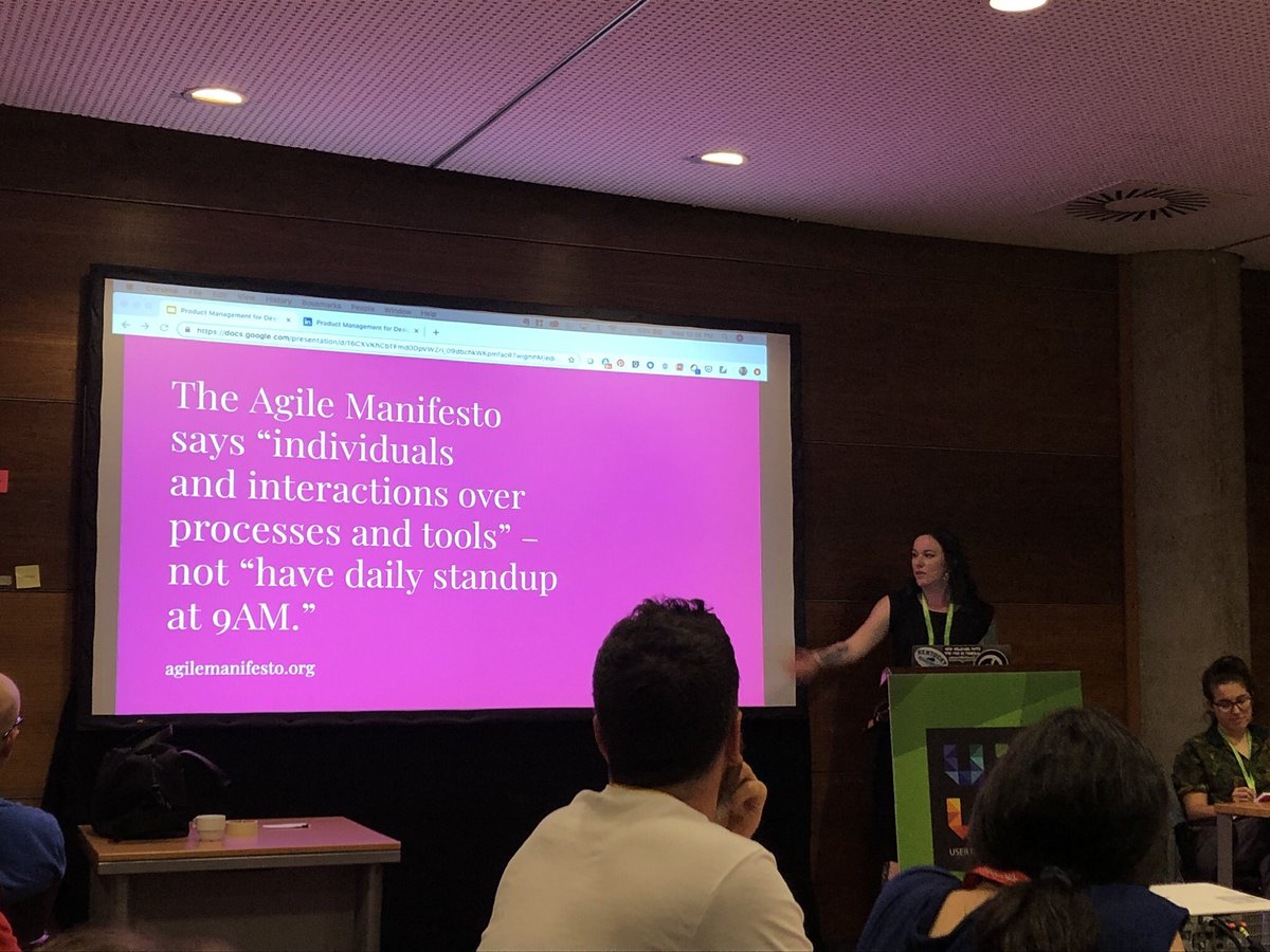 Successful products are made by collaborative teams with solid principles #ux + #pm Thanks <a href="/beckulah/">Becki 🪰</a> for the workshop on Product Mgmt <a href="/uxlx/">UXLx: User Experience Lisbon</a>