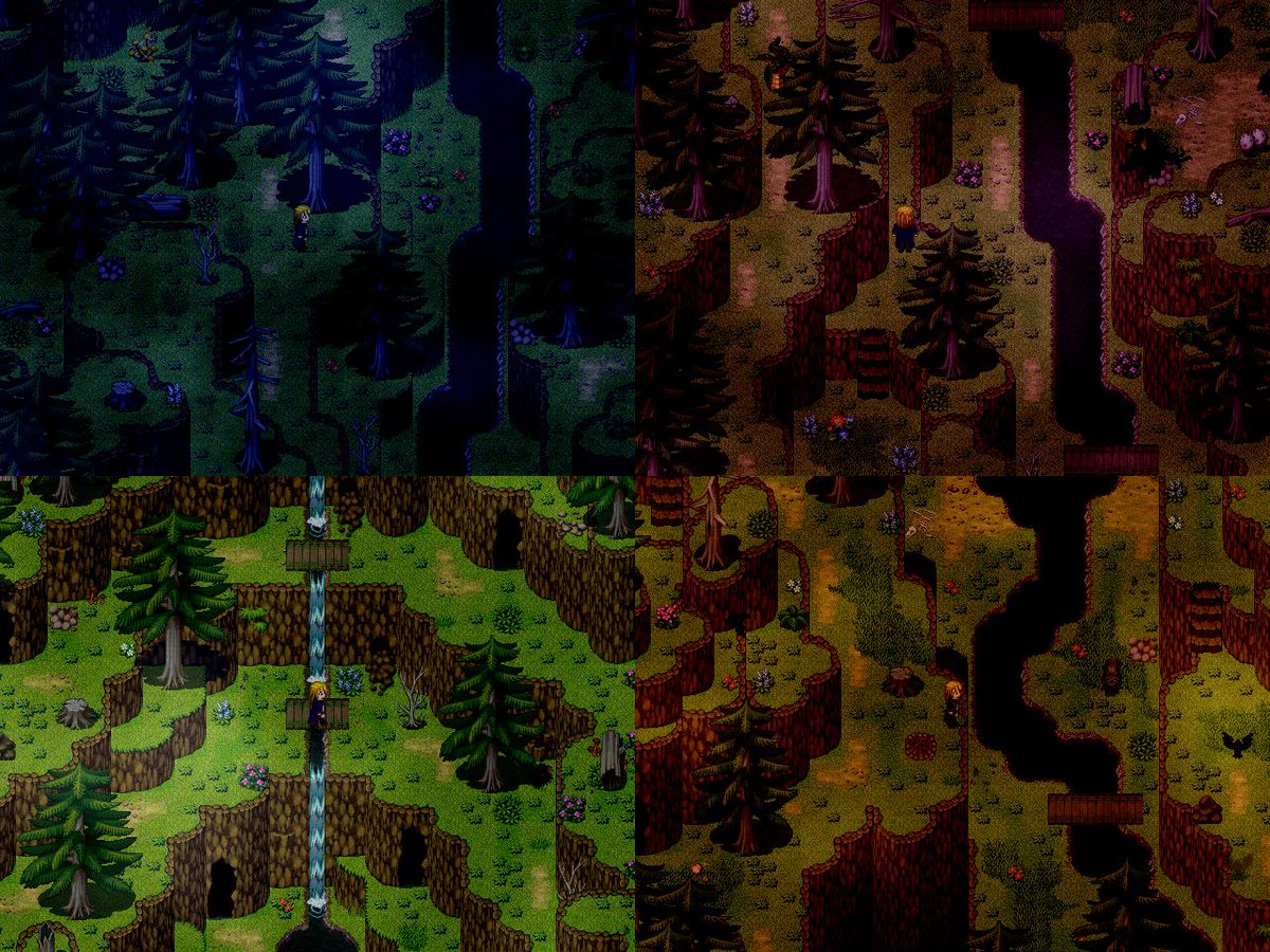 Night, morning, noon and sunset in the Raven Ravine. Island of Skandvik has many places to explore, in environment with day-and-night system and surroundings reacting to it. #gamedesign #indiedev