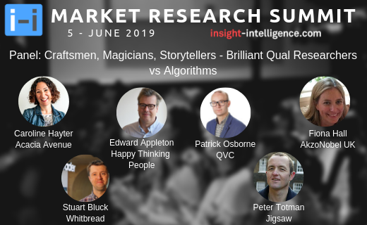 rahuljerome's tweet photo. Brilliant Qual Researchers vs Algorithms. Join #mrx thought leaders in this fascinating debate at the #mrsummit19 next month! https://t.co/gozFa7cYRK #insightintelligence #insights #qualitativeresearch #algorithms #AI #CX #Conscious https://t.co/A9EeXU3me3